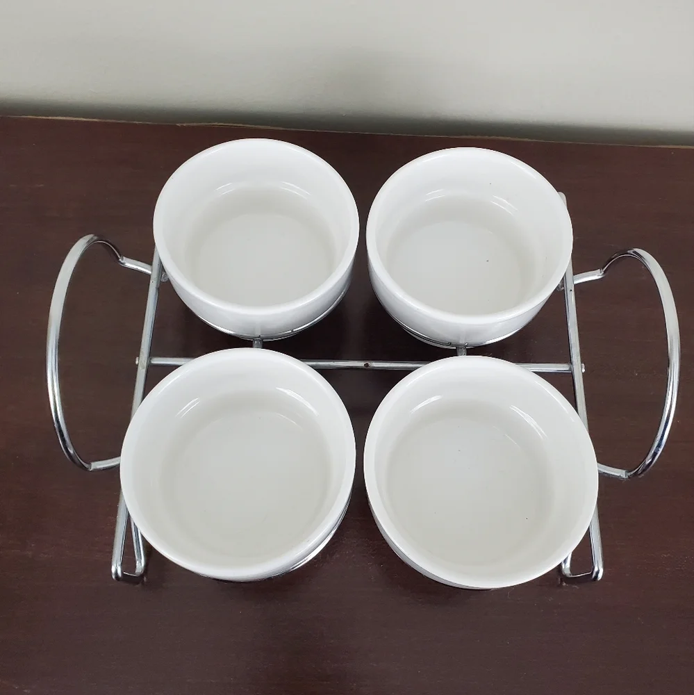 Vintage Lillian Vernon White 5-Pc. Condiment Server Set
